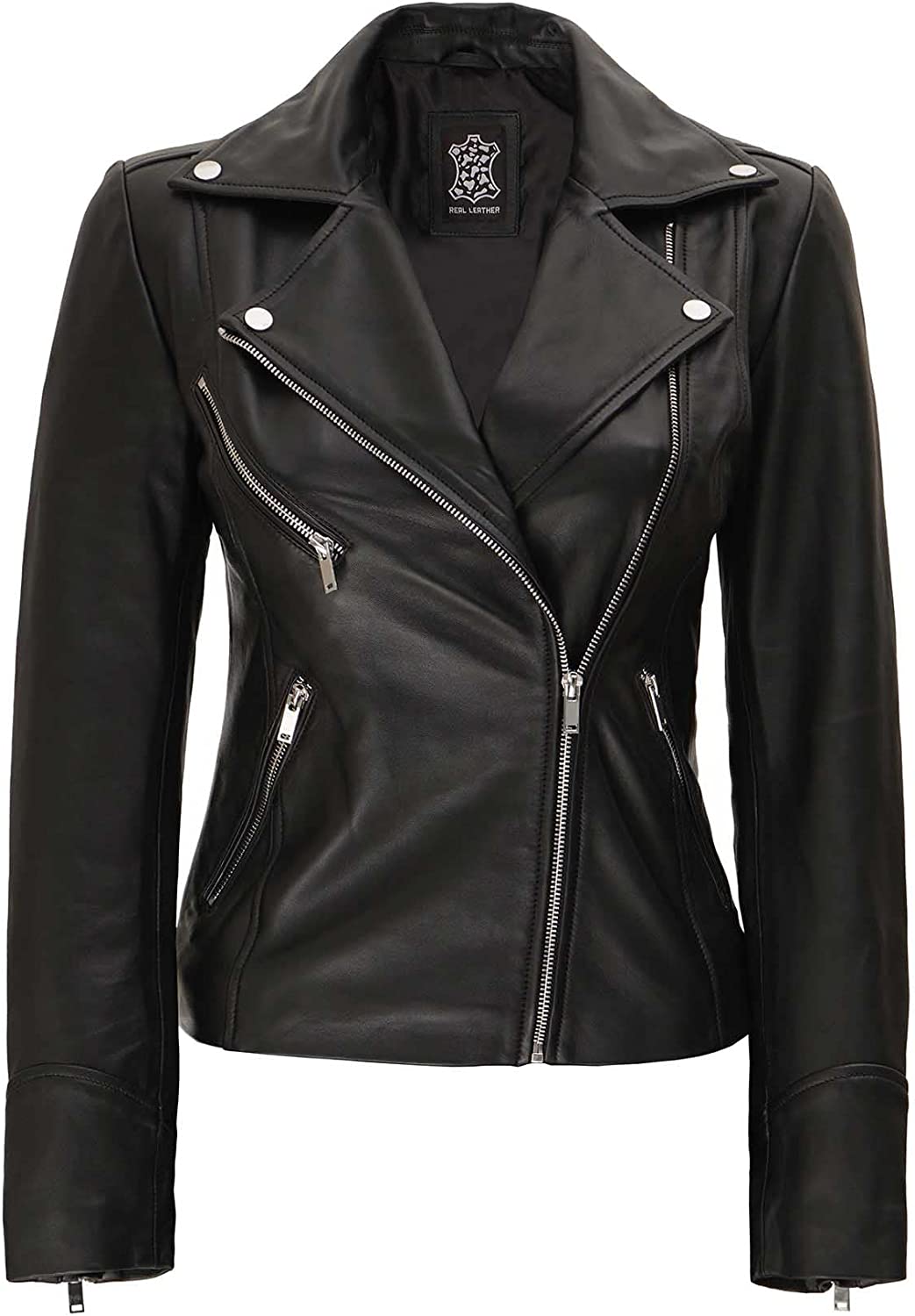Asymmetrical Womens Leather Jacket - Real Lambskin Leather Jackets for Women