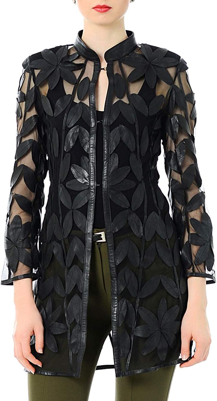 Leaf Design Long Jacket