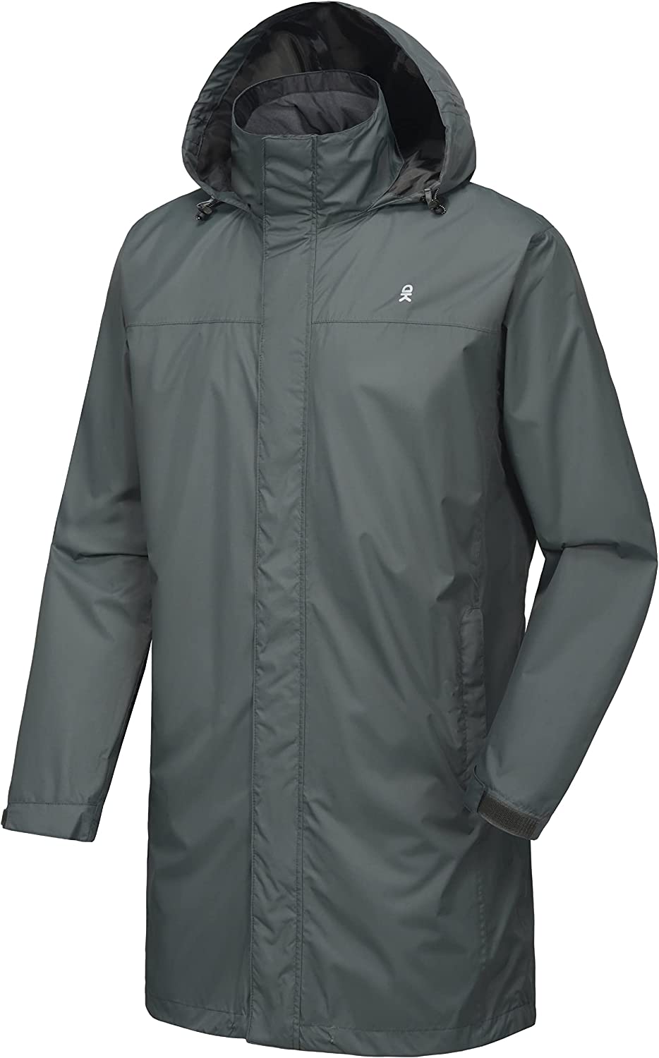 Little Donkey Andy Men's Waterproof Long Hooded Rain Jacket Outdoor Breathable Rain Shell for Hiking,Golf,Travel