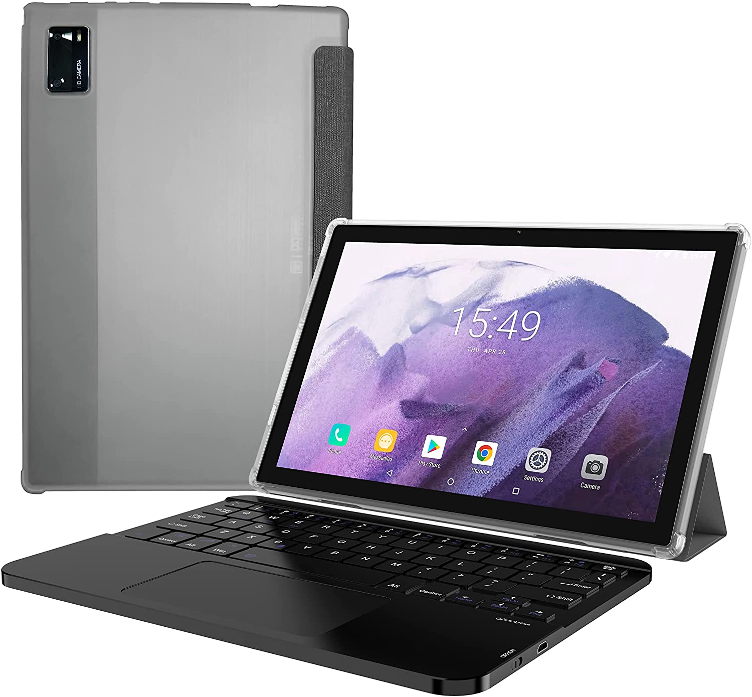 BNHGK Tablet with Keyboard 10.1 Inch Android 10.0 Tablets with 6+128GB Dual Sim Card 5+13 MP Camera, WiFi, Bluetooth, Cellular, GPS, HD Touchscreen