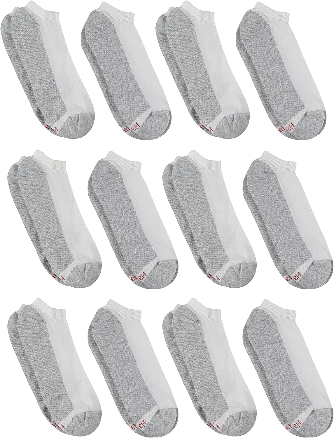 Hanes Men's Double No Show Socks 12-Pair Pack, Available in Big & Tall