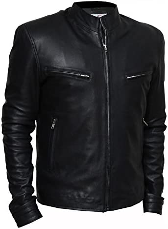 Figura Fashionz Slim Fit Black Leather Jacket for Men