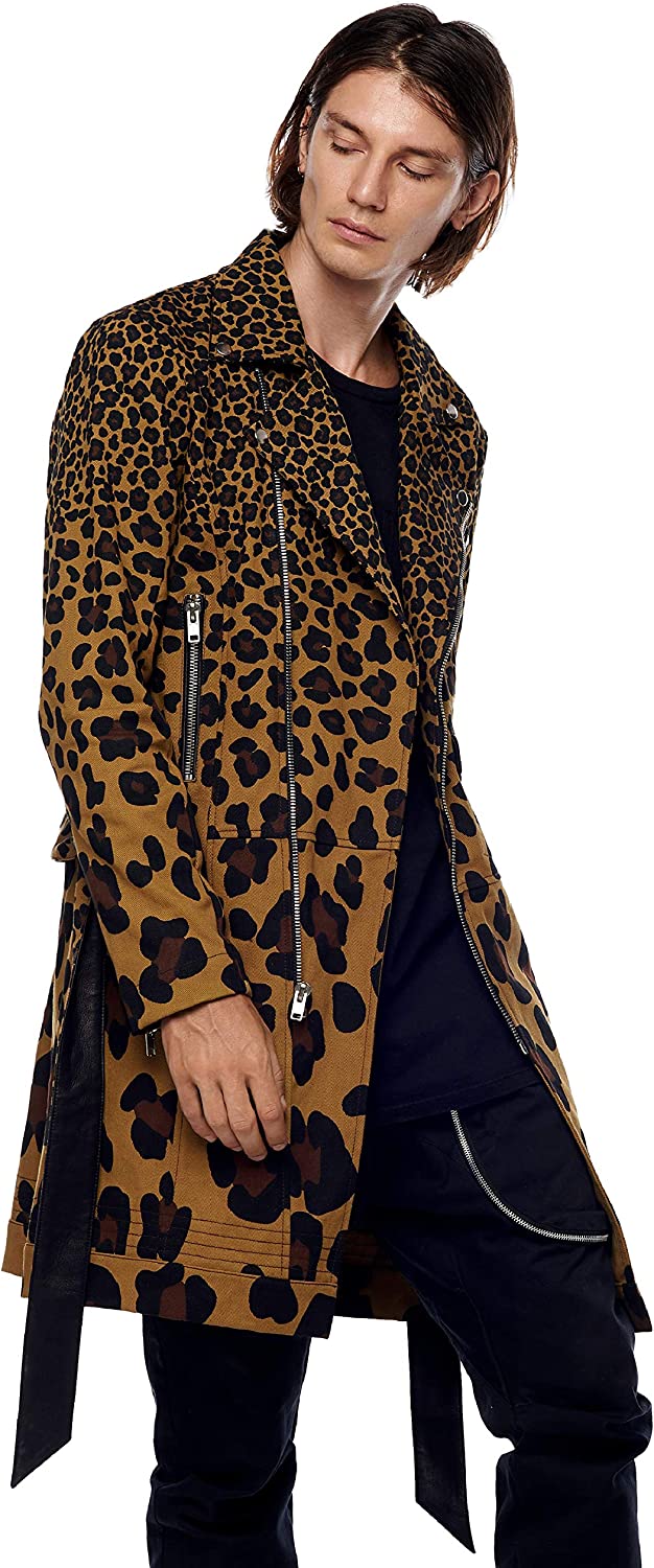 Jonny Cota Studio Sahara Leopard Print Denim Coat, Men's