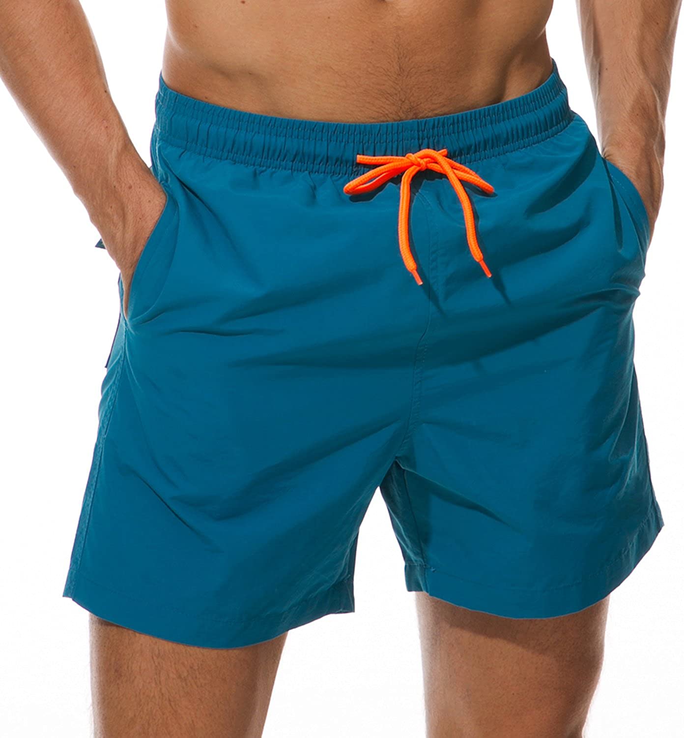 SILKWORLD Men's Swim Trunks Quick Dry Beach Shorts with Pockets
