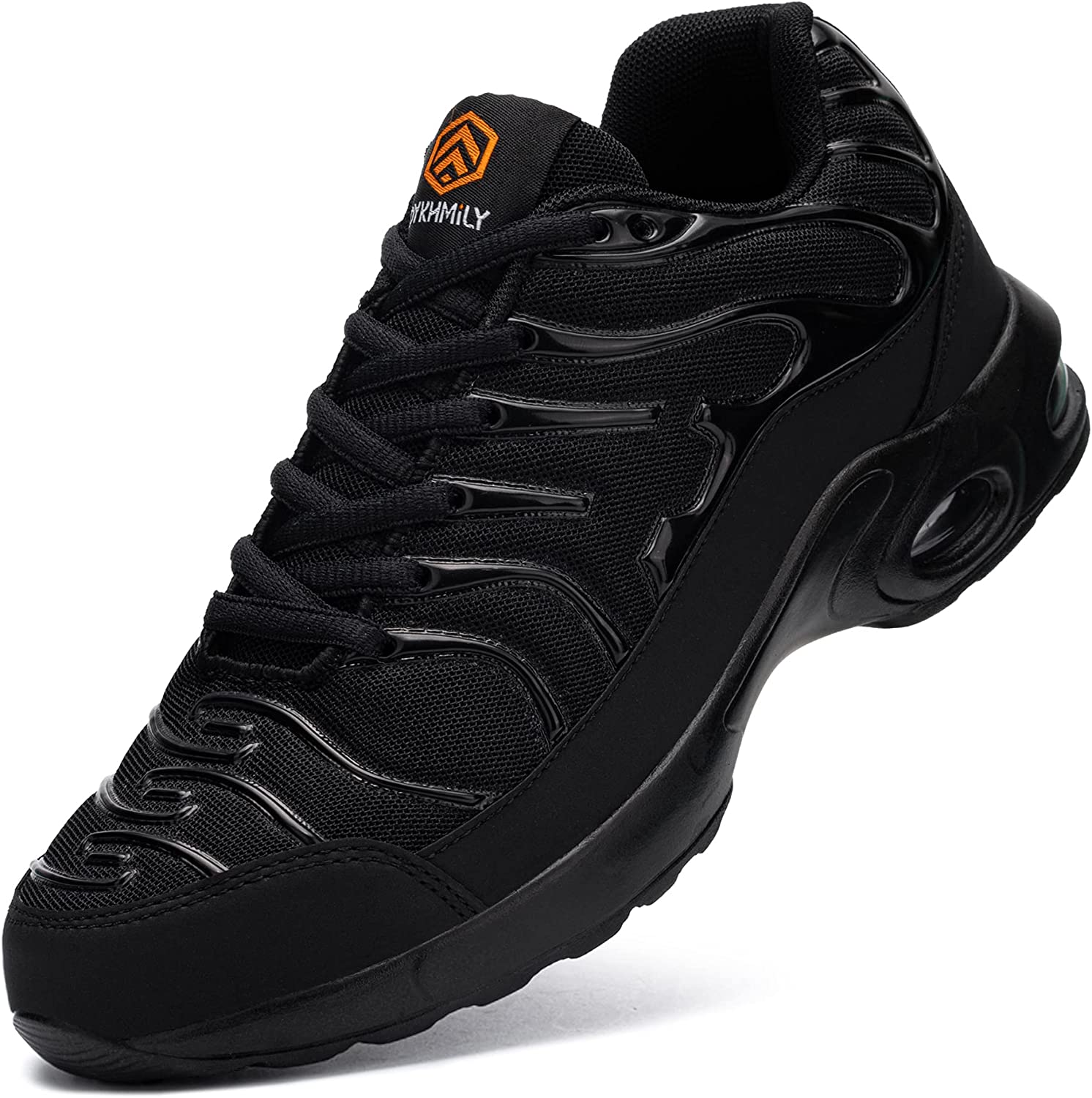 DYKHMILY Air Cushion Steel Toe Shoes for Men Lightweight Breathable Safety Toe Tennis Shoes Slip Resistant Puncture Proof Work Shoes