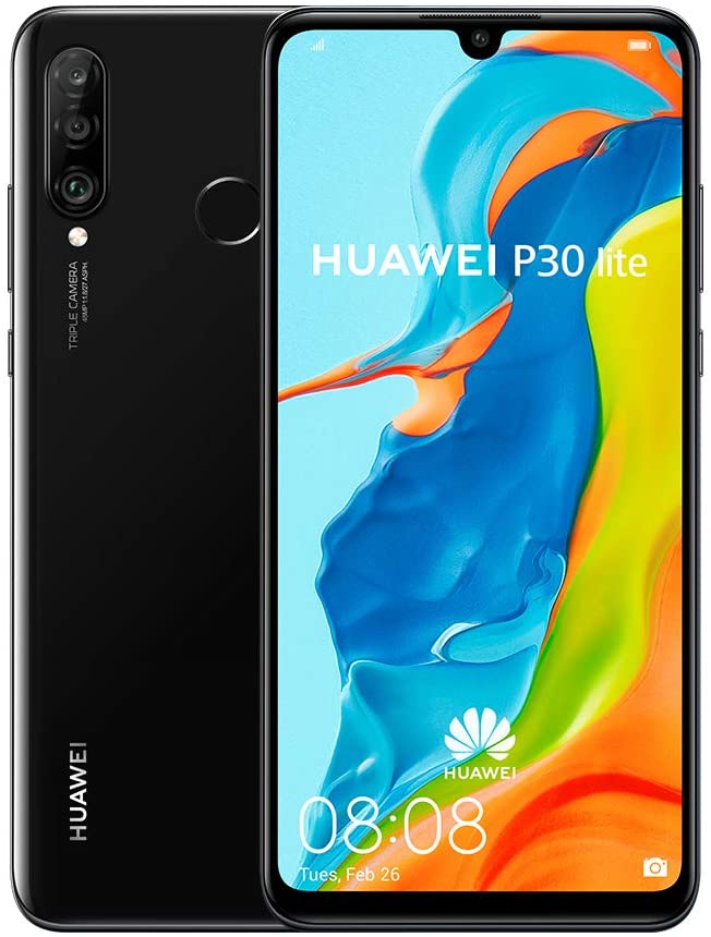 Huawei P30 Lite (128GB, 4GB RAM) 6.15" Display, AI Triple Camera, 32MP Selfie, Dual SIM Global 4G LTE GSM Factory Unlocked MAR-LX3A - International Version (Midnight Black)