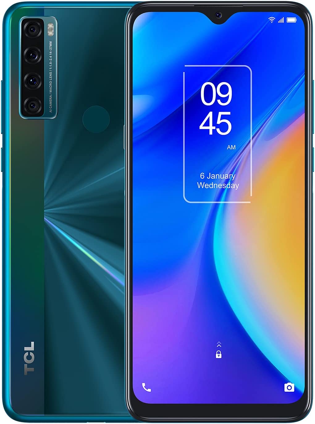 TCL 20 SE 6.82" Unlocked Cellphone, 4GB RAM + 128GB ROM, US Version Android Smartphone 48MP AI Quad-Camera, 5000mAh Mobile Phone, Dual Speaker, OTG Reverse Charging, Android 11, Aurora Green