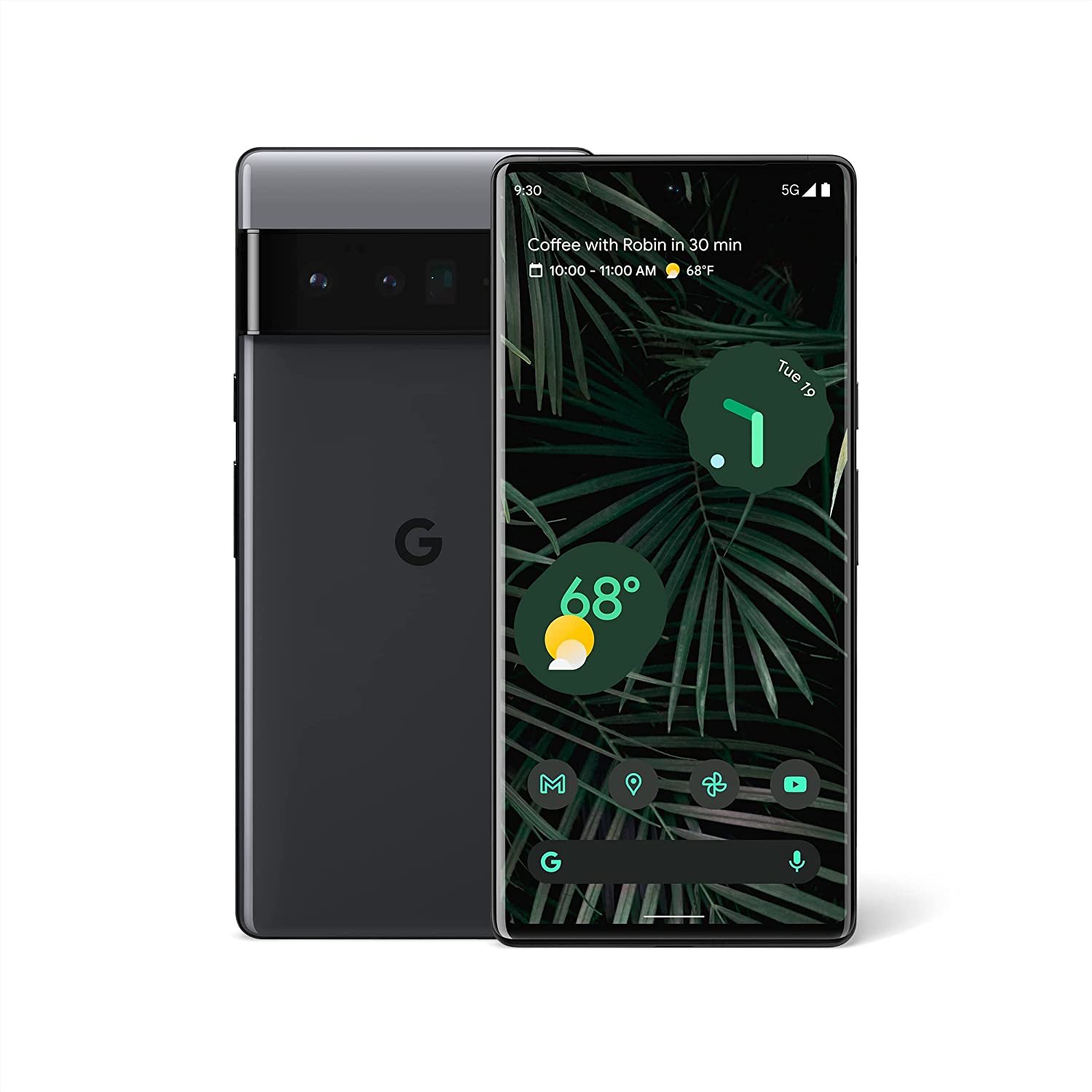 Google Pixel 6 Pro 5G 128GB 12GB RAM Factory Unlocked (GSM Only | No CDMA - not Compatible with Verizon/Sprint) International Version - Stormy Black