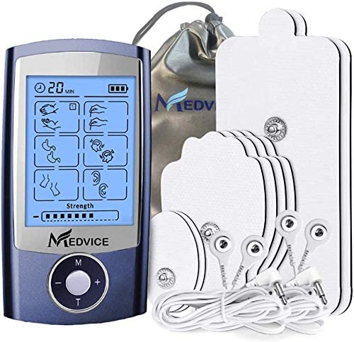 MEDVICE Rechargeable Tens Unit Muscle Stimulator, 2nd Gen 16 Modes & 8 Upgraded Pads for Natural Pain Relief & Management, FDA Cleared Electric Pulse Impulse Mini Massager Machine