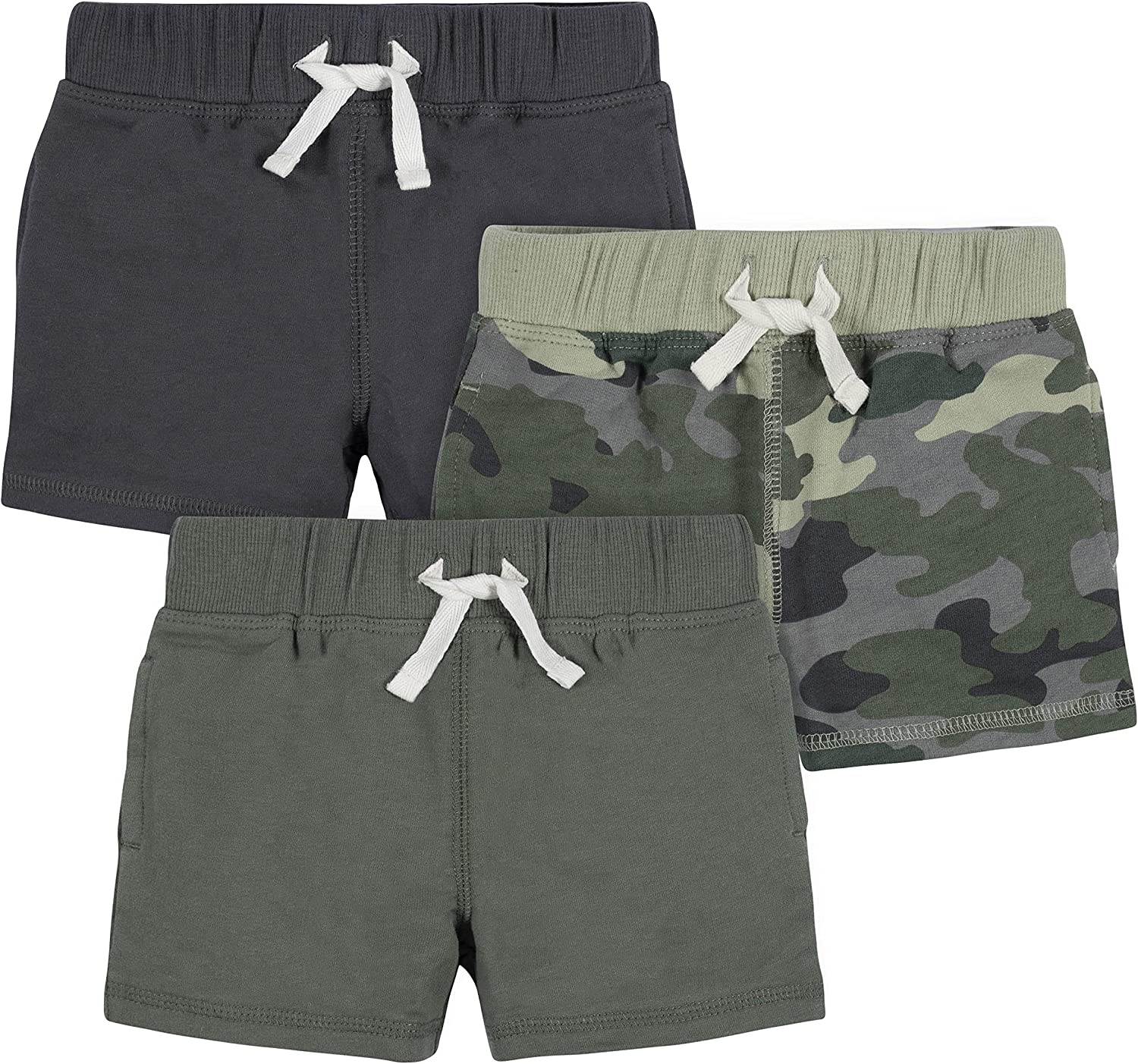 Gerber Baby Boys' 3-Pack Pull-on Knit Shorts