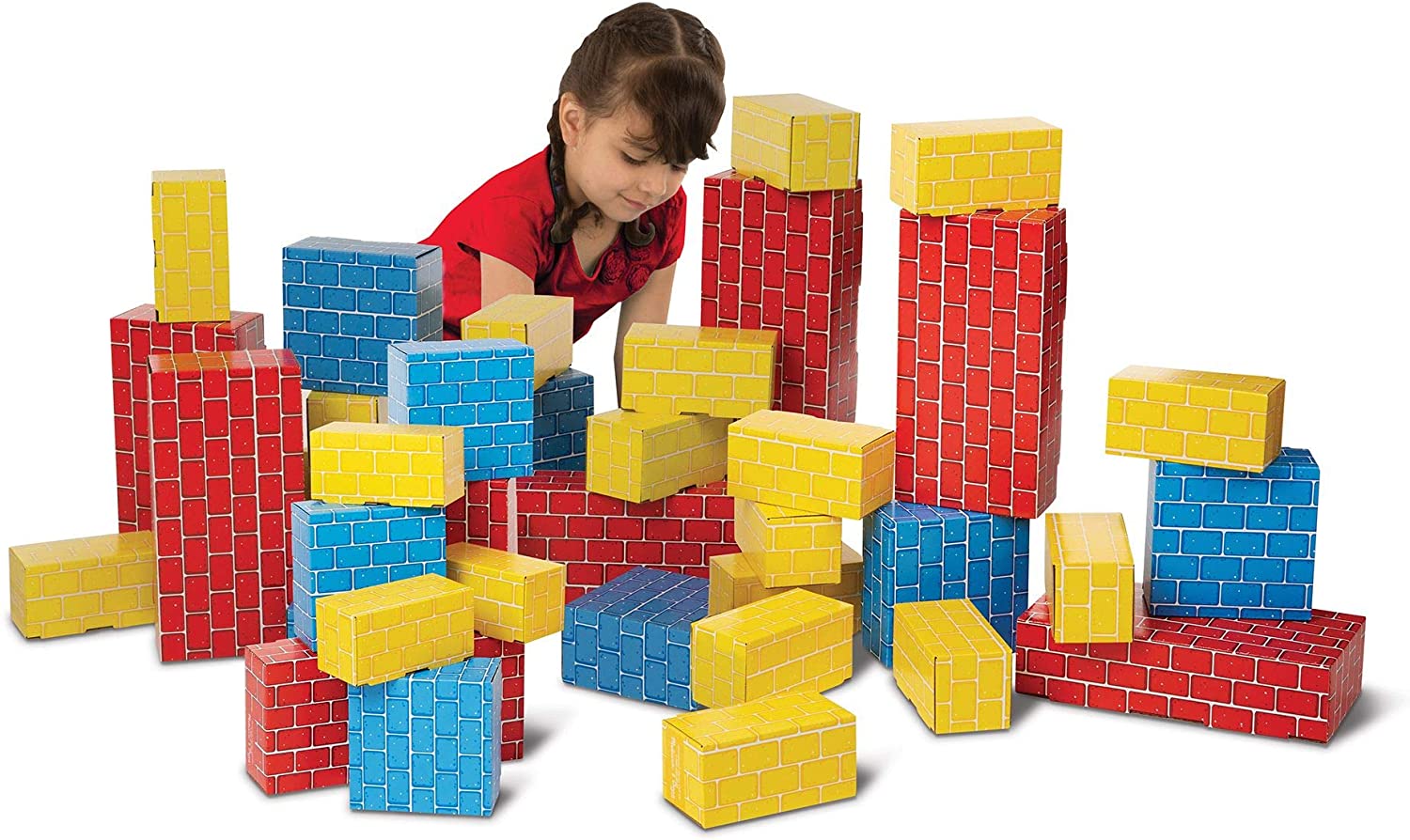 Melissa & Doug Jumbo Extra-Thick Cardboard Building Blocks - 40 Blocks in 3 Sizes