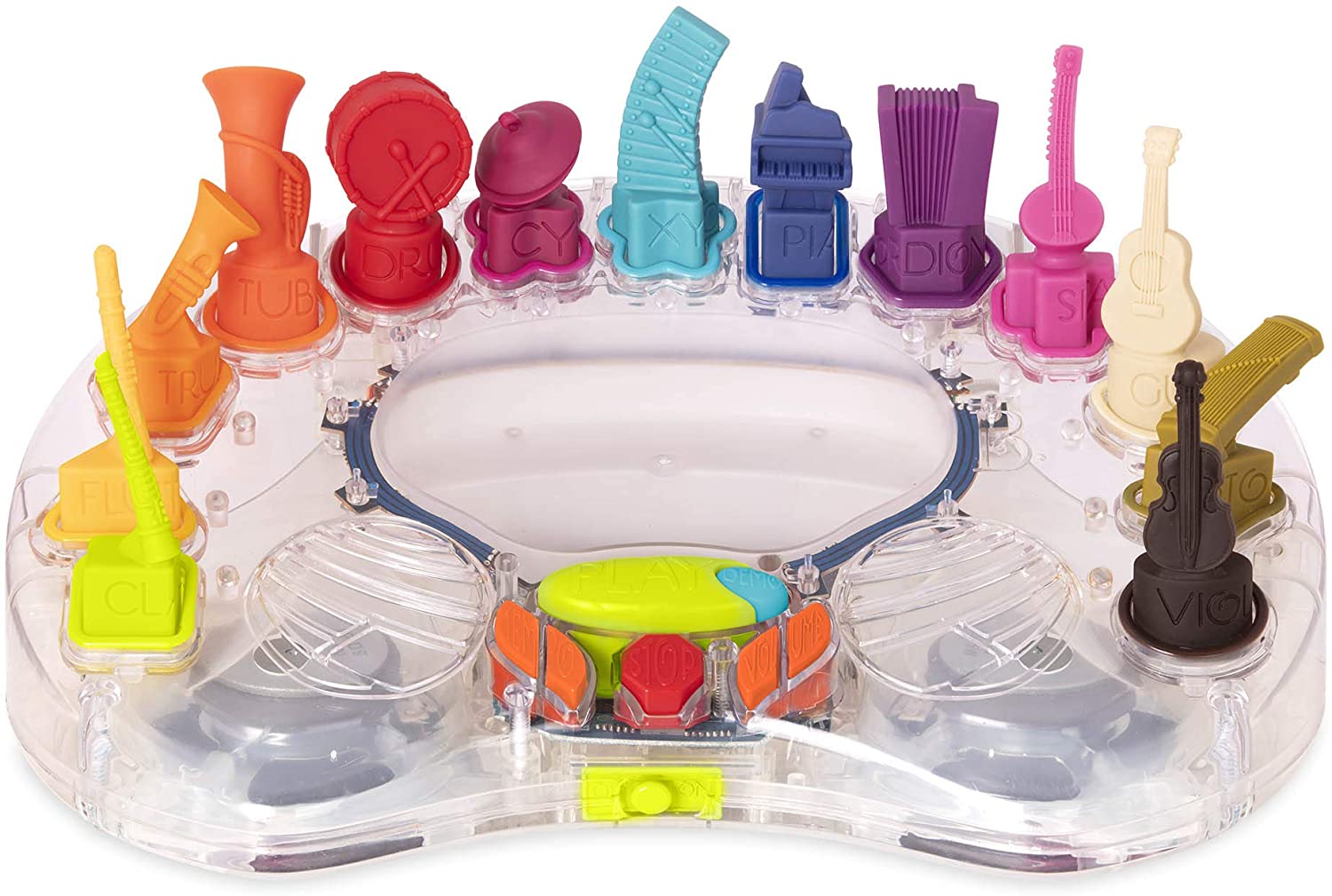 B. toys by Battat B. Symphony Musical Toy Orchestra for Kids – 13 Musical Instruments for Classical Music for Babies and Toddlers – Interactive Kids Music Toys with Lights and 15 Songs