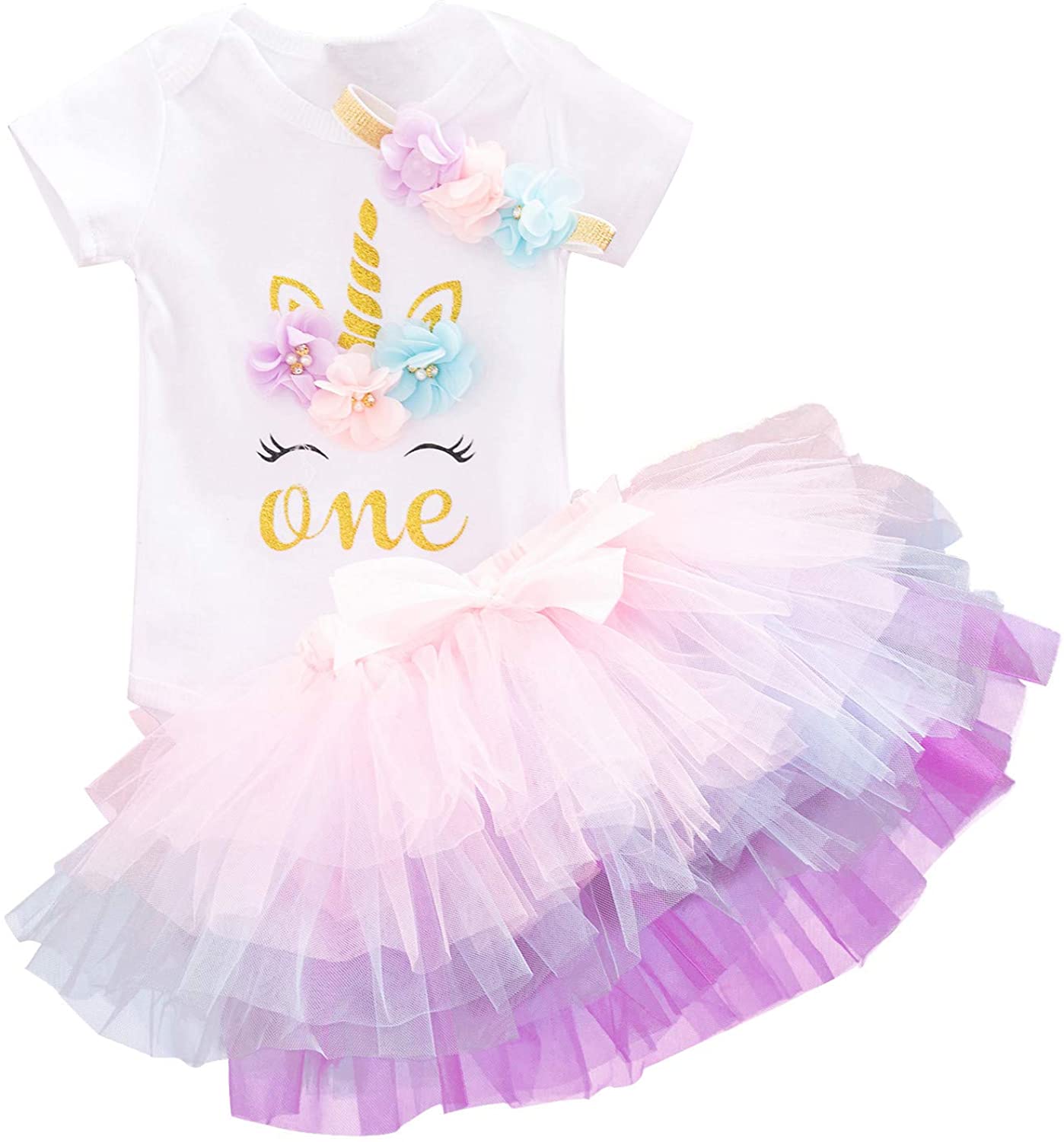 NNJXD Baby Girl 1st Birthday Outfits Set