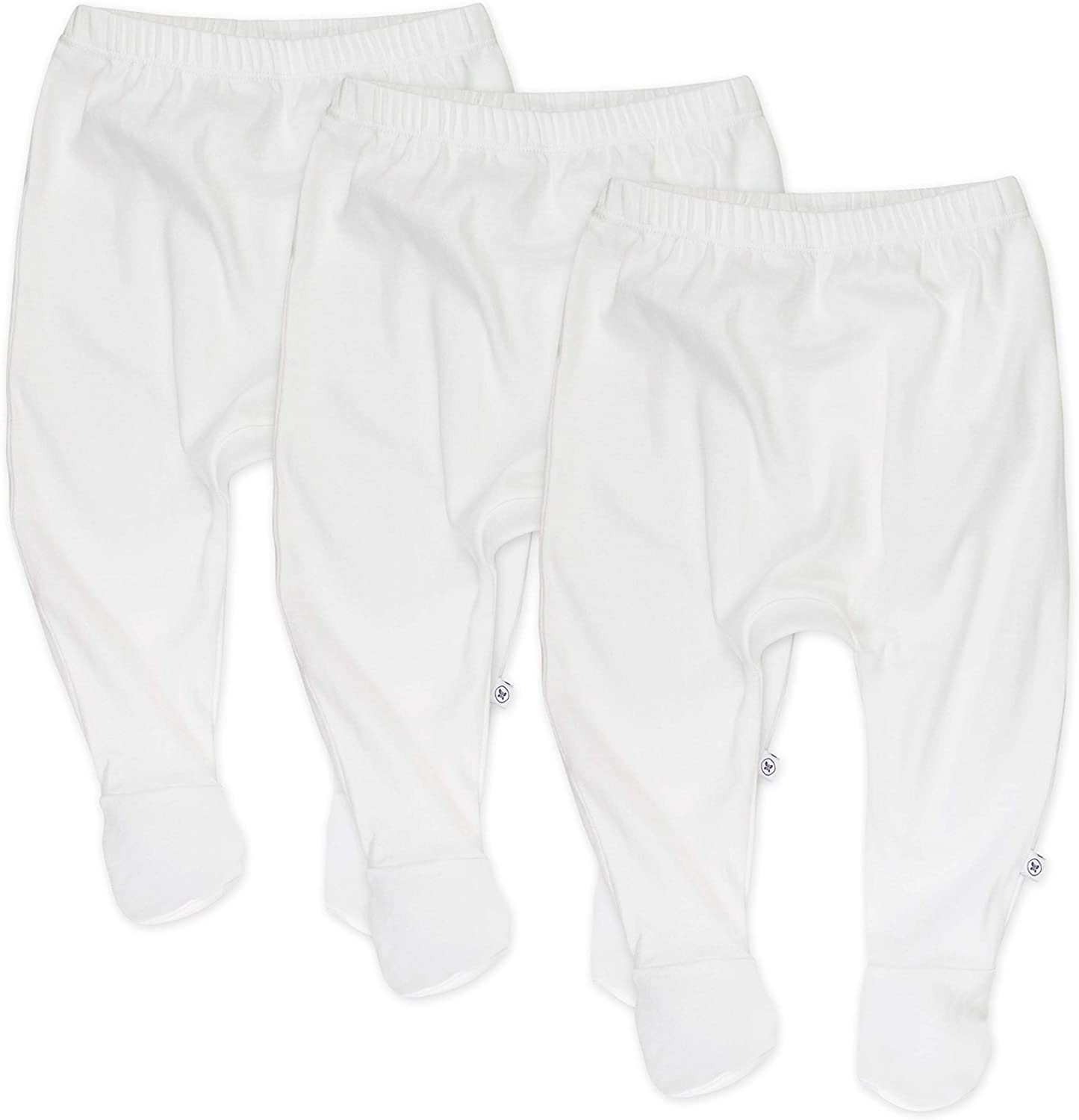 HonestBaby Baby 3-Pack Organic Cotton Footed Harem Pants