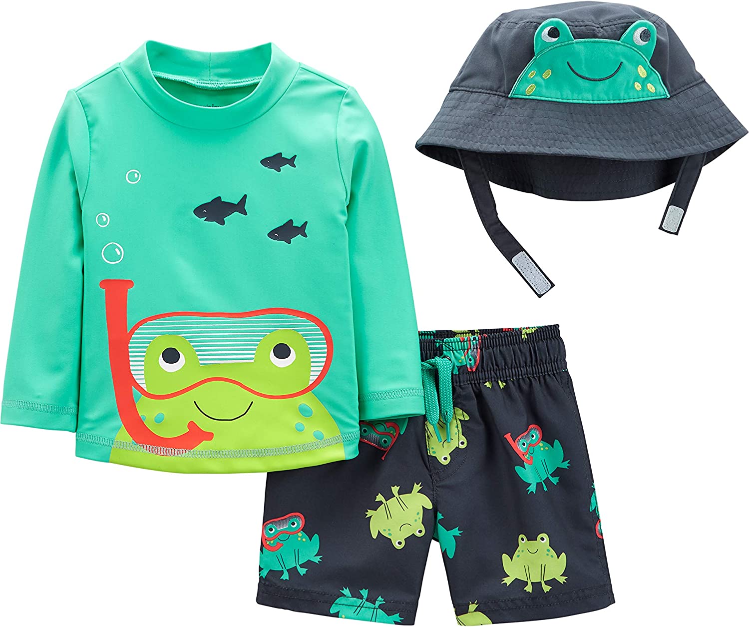 Simple Joys by Carter's Baby Boys' 3-Piece Rashguard, Trunk, and Hat Set