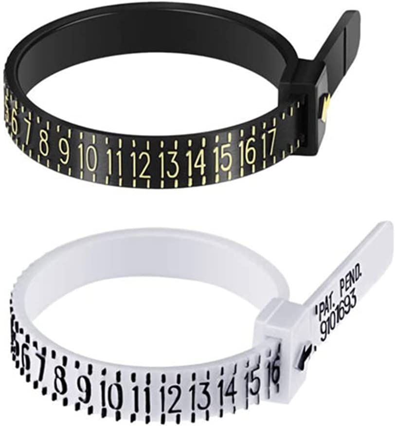 2 Pcs Ring Sizer Measuring Tool Reusable Finger Size Measuring Set