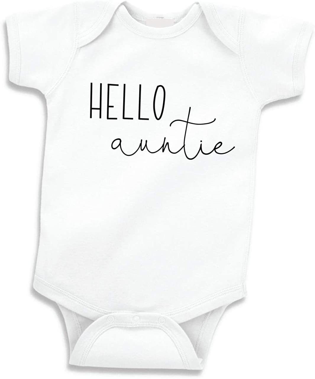 Bump and Beyond Designs Hello Auntie Shirt Surprise Pregnancy Announcement Gift to Aunt