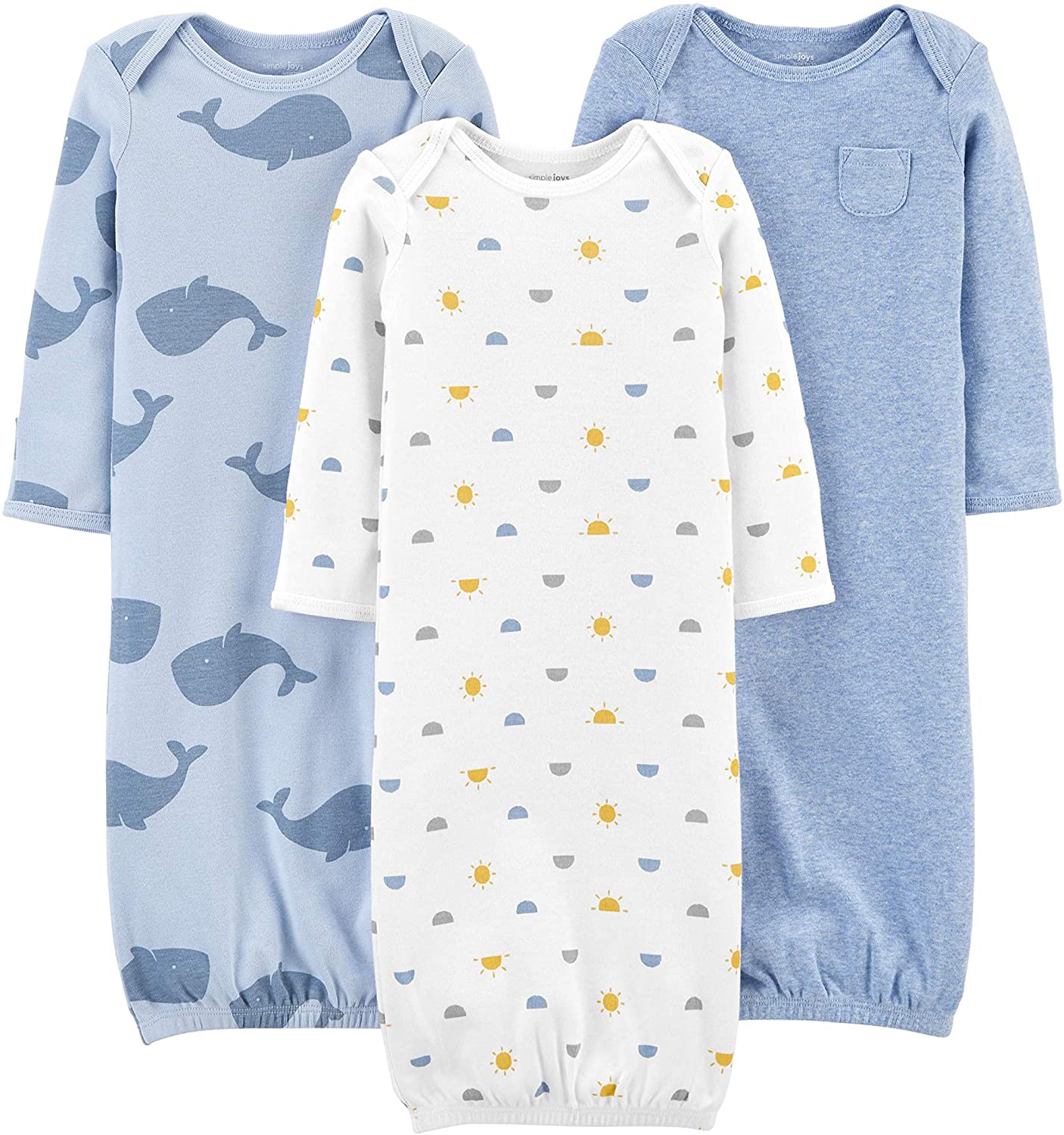 Simple Joys by Carter's Baby Boys' Cotton Sleeper Gown, Pack of 3