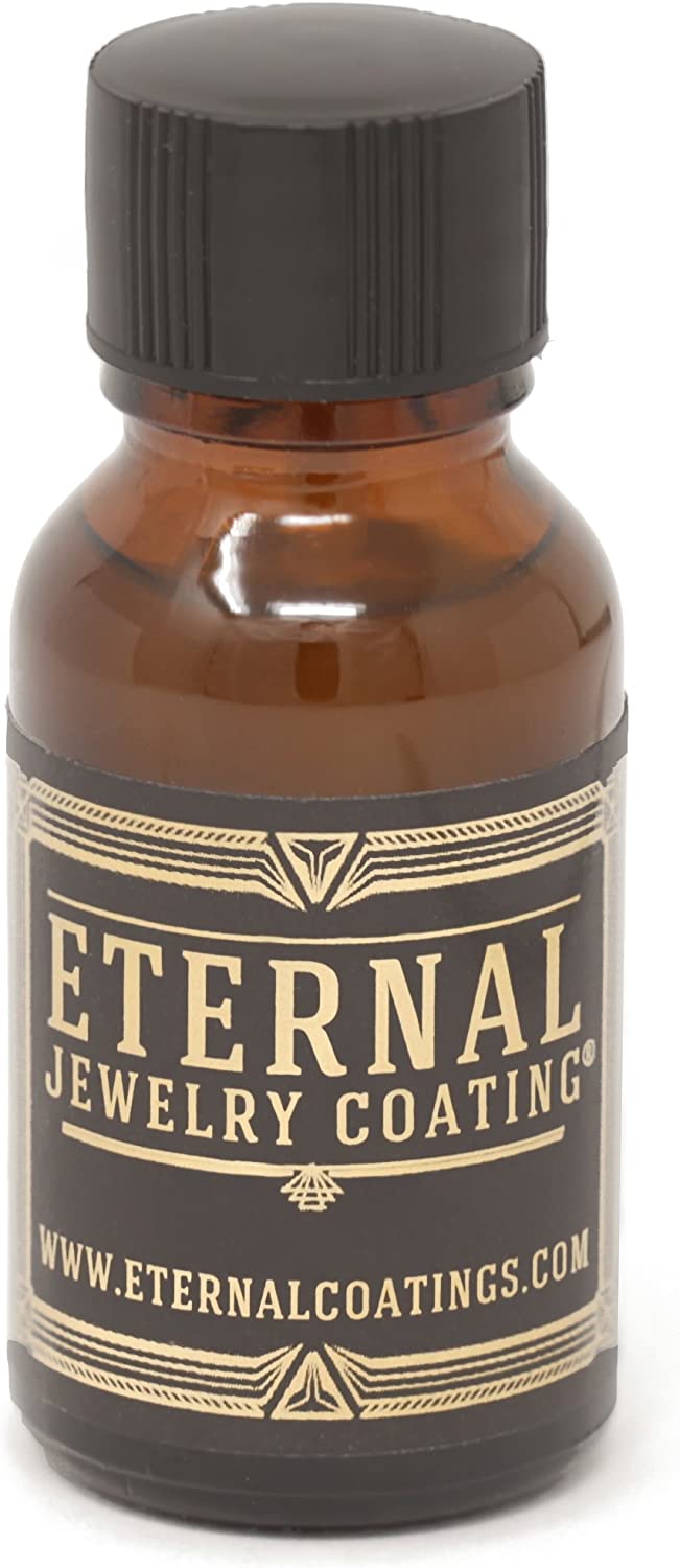 Eternal Jewelry Coating, Clear Protective Polish-on Sealant to Protect and Shield Metal and Stone Jewelry from Tarnish, Wear and Prevent Allergies .5oz (Single)