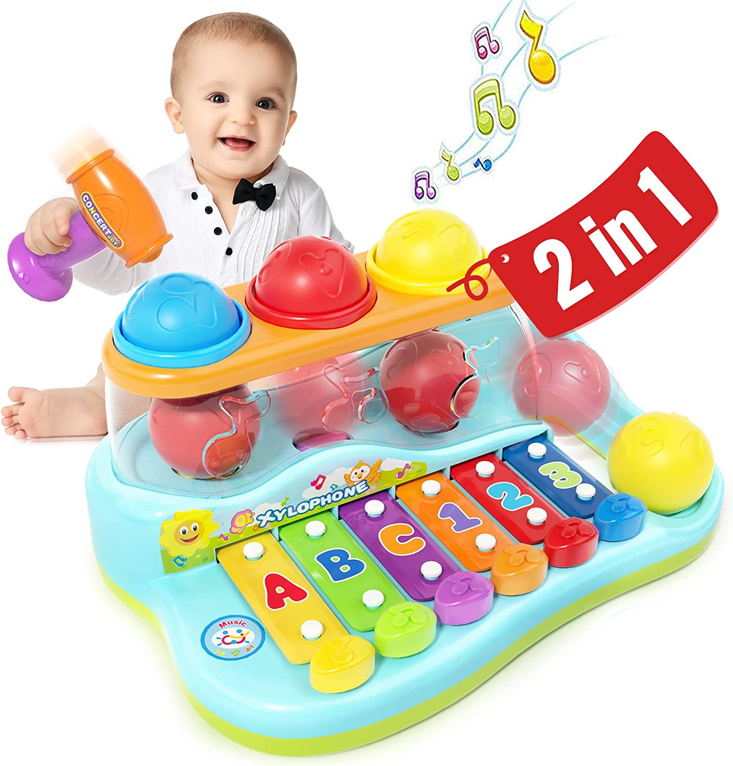 Baby Toys 12-18 Months Montessori Toys for 1 Year Old Girl Gifts, Pound Toy with Xylophone Toys for 1 Year Old Boy Gifts, Music Developmental Toddler Toys Age 1-2, 12 18 Month Toys Baby Boy Girl Toys