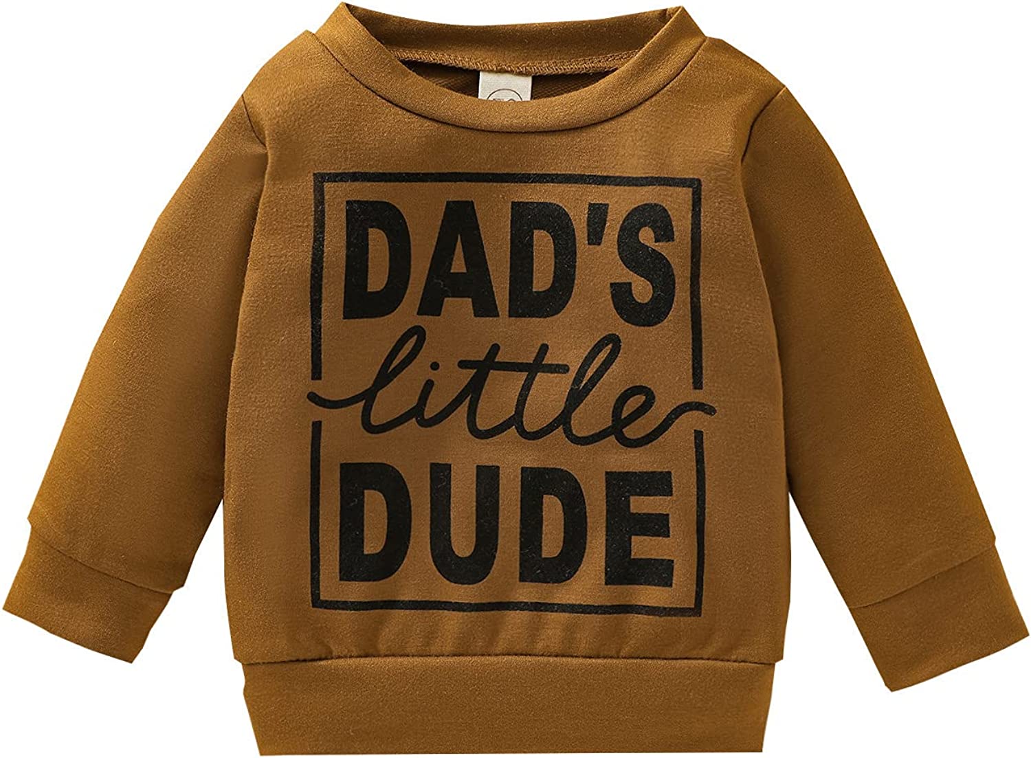 Newborn Infant Baby Boys Pullover Dad's Little Dude Sweatshirt Long Sleeve Casual Sweater Fall Clothes