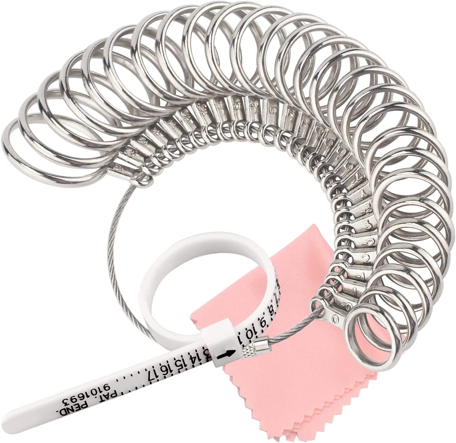 Ring Gauge Tool Ring Stainless Ring on Finger Measuring Ring Tool, Jewelry Sizers Rings Custom Standard Hand Rings Accessories