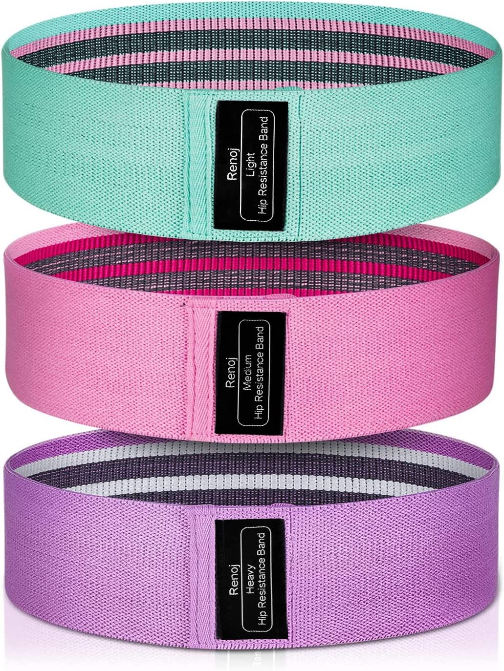 Renoj Resistance Bands , Booty Bands for Women, 3 Levels Exercise Workout Bands for Legs and Butt