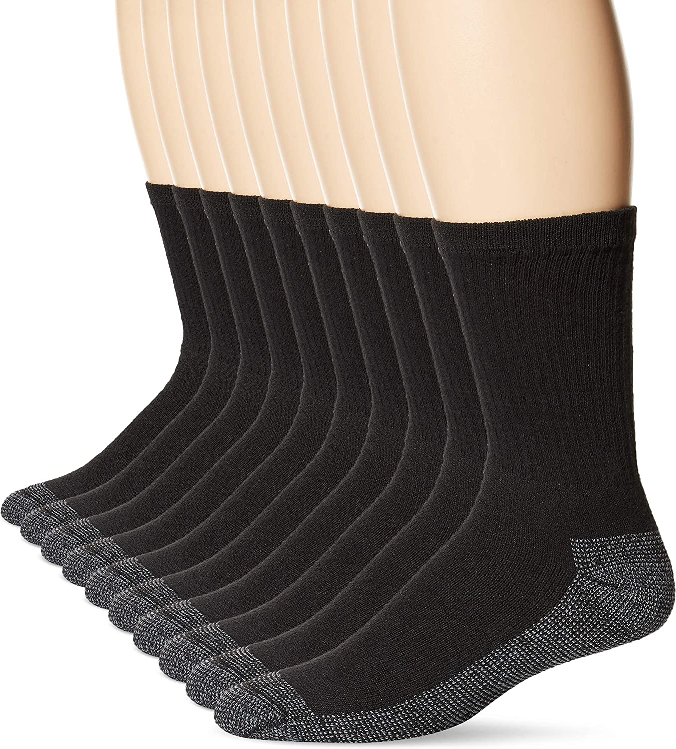 Fruit of the Loom mens Cushioned Durable Cotton Work Gear Socks With Moisture Wicking