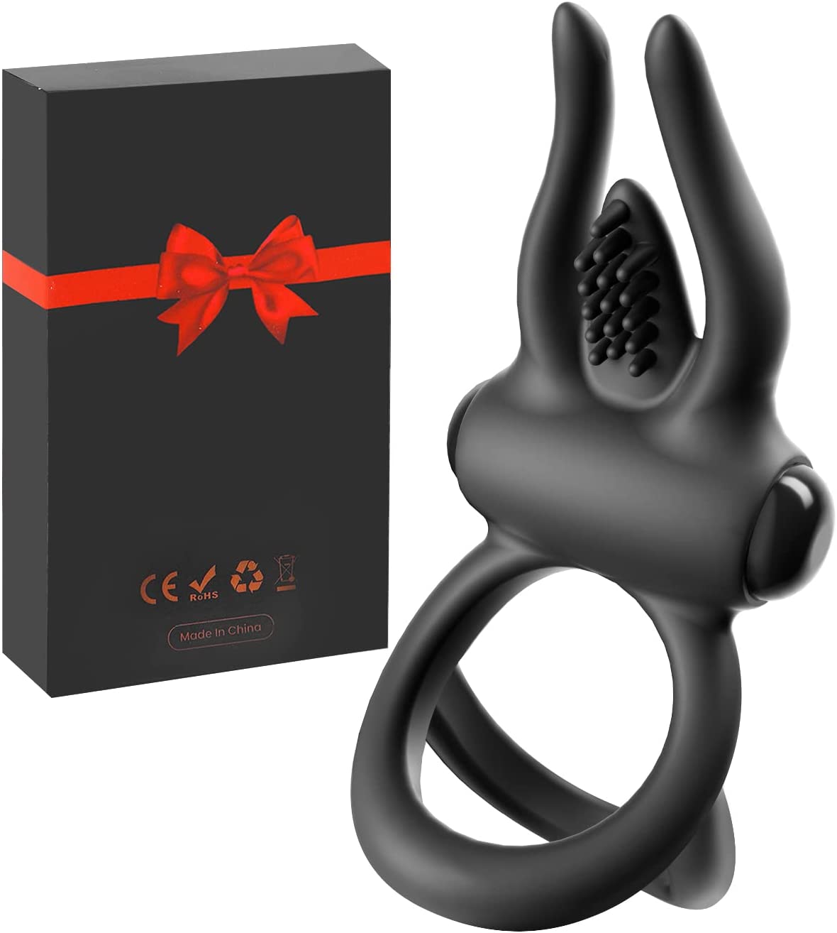 Penis Rings with Bullet Vibrator, Silicone Vibrating Cock Rings for Erection Enhancing Long Lasting Stronger Men Sex Toy Female Clit Stimulator Adult Sex Toys & Games