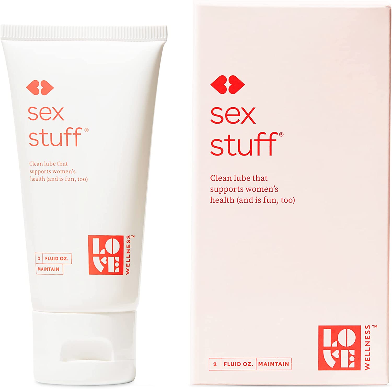 Love Wellness Sex Stuff, Organic Lubricant for Sex - pH Balancing Lube Helps Maintain Vaginal Health and Women's Health - Hyper Moisturizing - Free from Harsh Chemicals, Glycerin & Paraben Free