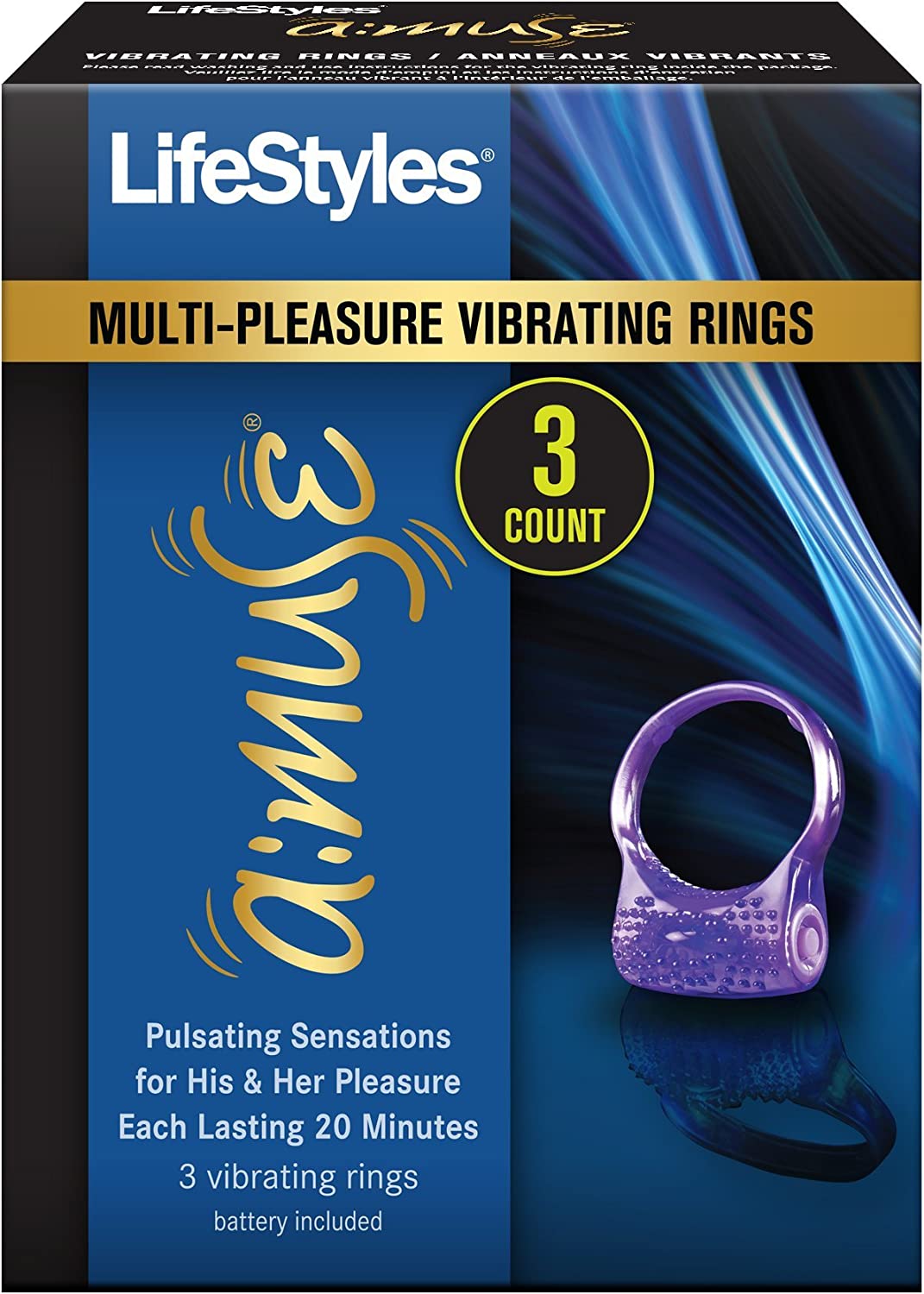Lifestyles 6903 Lifestyles Vibrating Ring, 3-Count Package