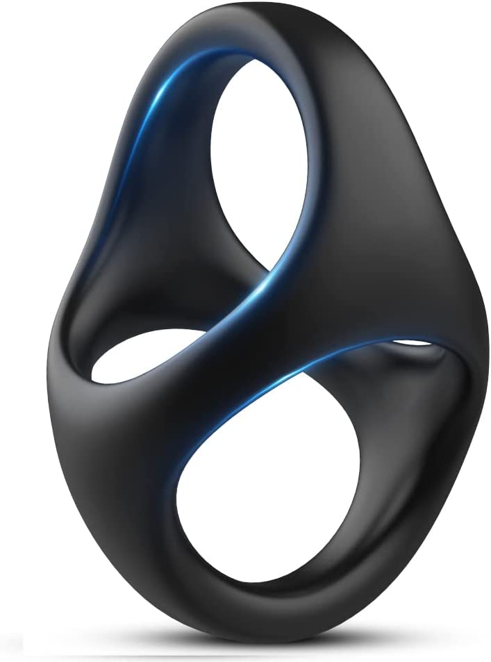 Silicone Penis Rings for Male Pleasure, Grilent 3 in 1 Triple Cock Ring for Men Erection Enhancing Stamina Prolonging, Ultra Soft Premium Silicone Ring Adult Toys for Couple Harder Longer Sex Play