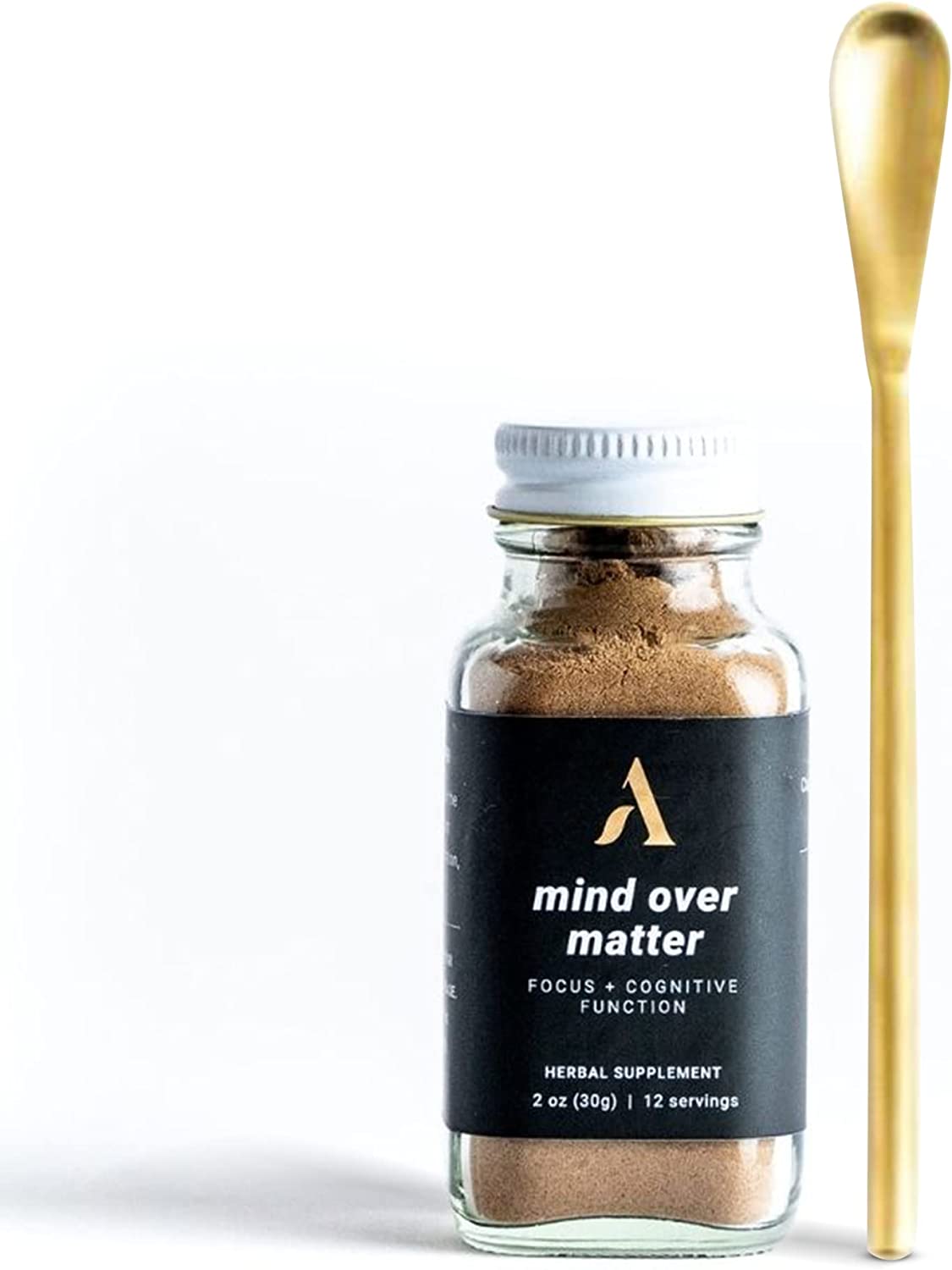 Apothékary Mind Over Matter | Herbal Mushroom Powder Blend | Brain Health + Focus |​​Includes Small Gold Spoon | (12 Servings) 1.3 Oz