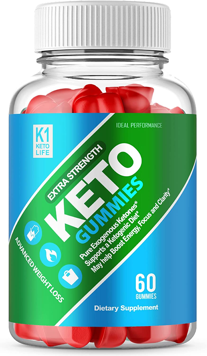 IDEAL PERFORMANCE K1 Ketos Life Gummies K1 Ketos Gummies K1 Ketos ACV Gummies Extra Strength (60 Gummies)