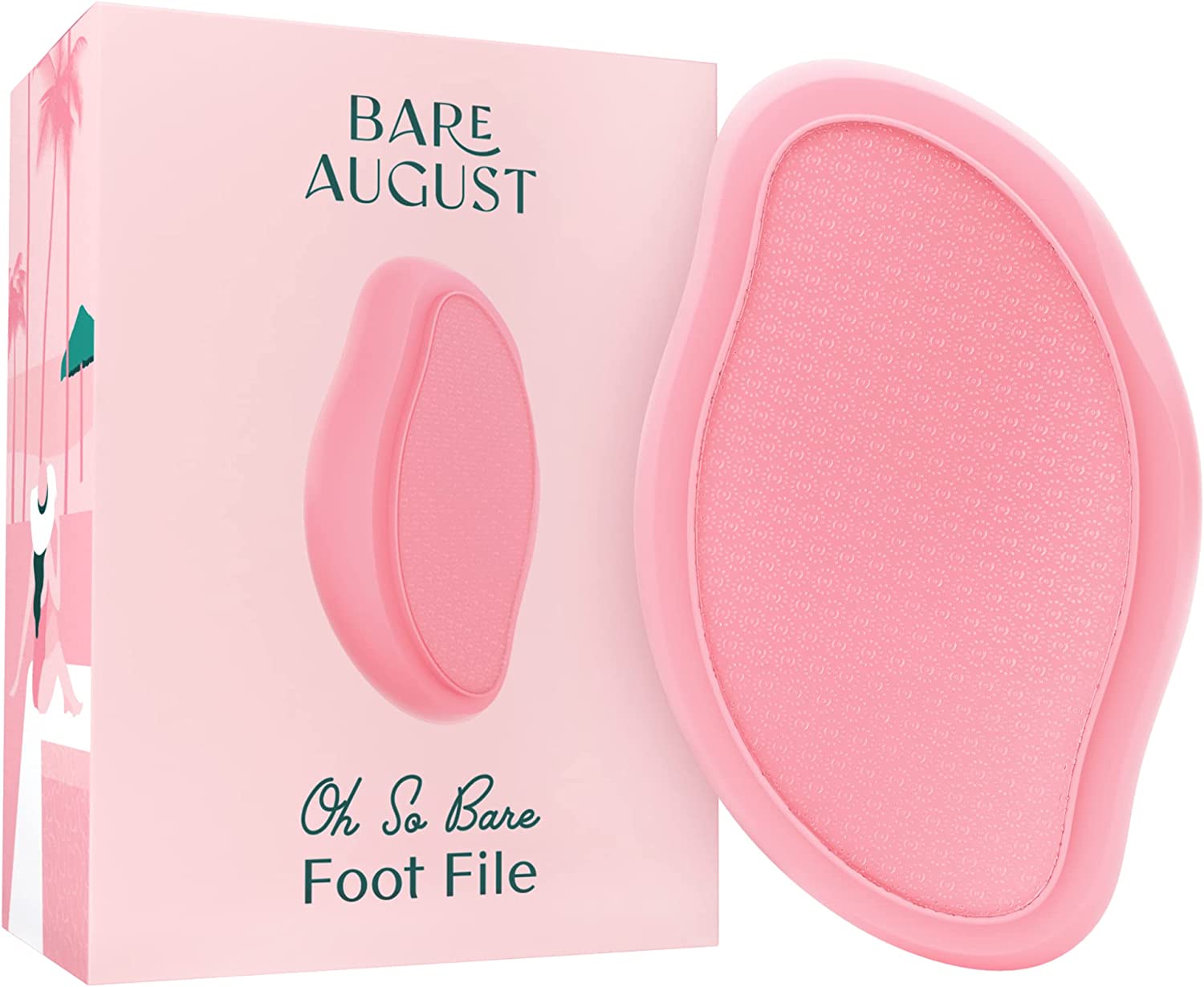 Bare August Glass Foot File Callus Remover for Feet - Heel Scraper & in Shower Foot Scrubber Dead Skin Remover - Pedicure Foot Buffer for Soft Feet