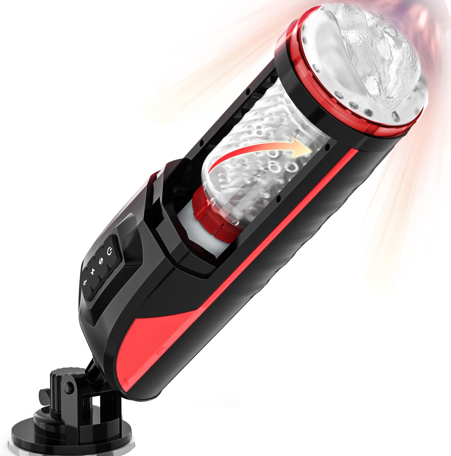 Automatic Male Masturbator Stroker with Suction Base- Male Masturbation Cup 7 Thrusting & Rotating Blowjob Machine Hand Free Sex Toys for Adult