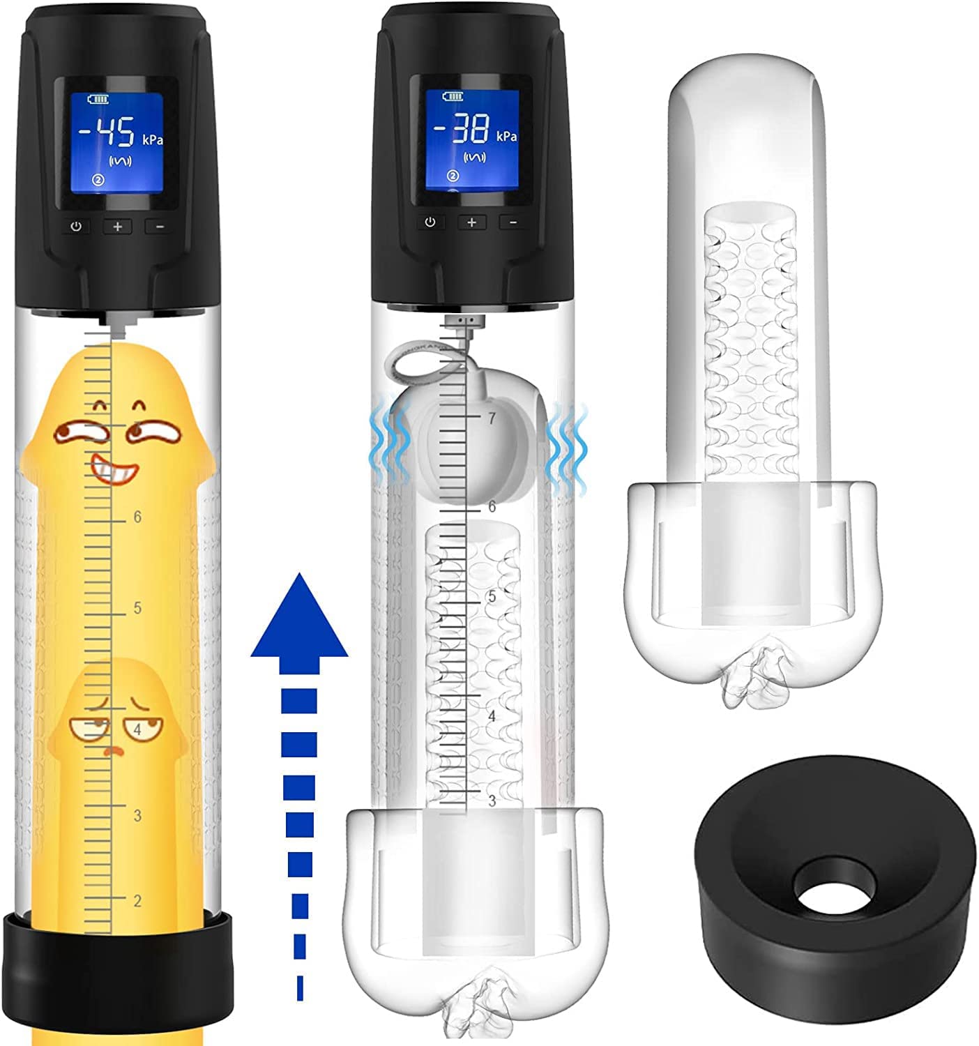 Pumps Enlargers Penis Pump with Sucking Mode, Automatic Male Masturbator with one-Click Orgasmus with 10 Vibrations 6 Sucking Modes for Male Sex Toy