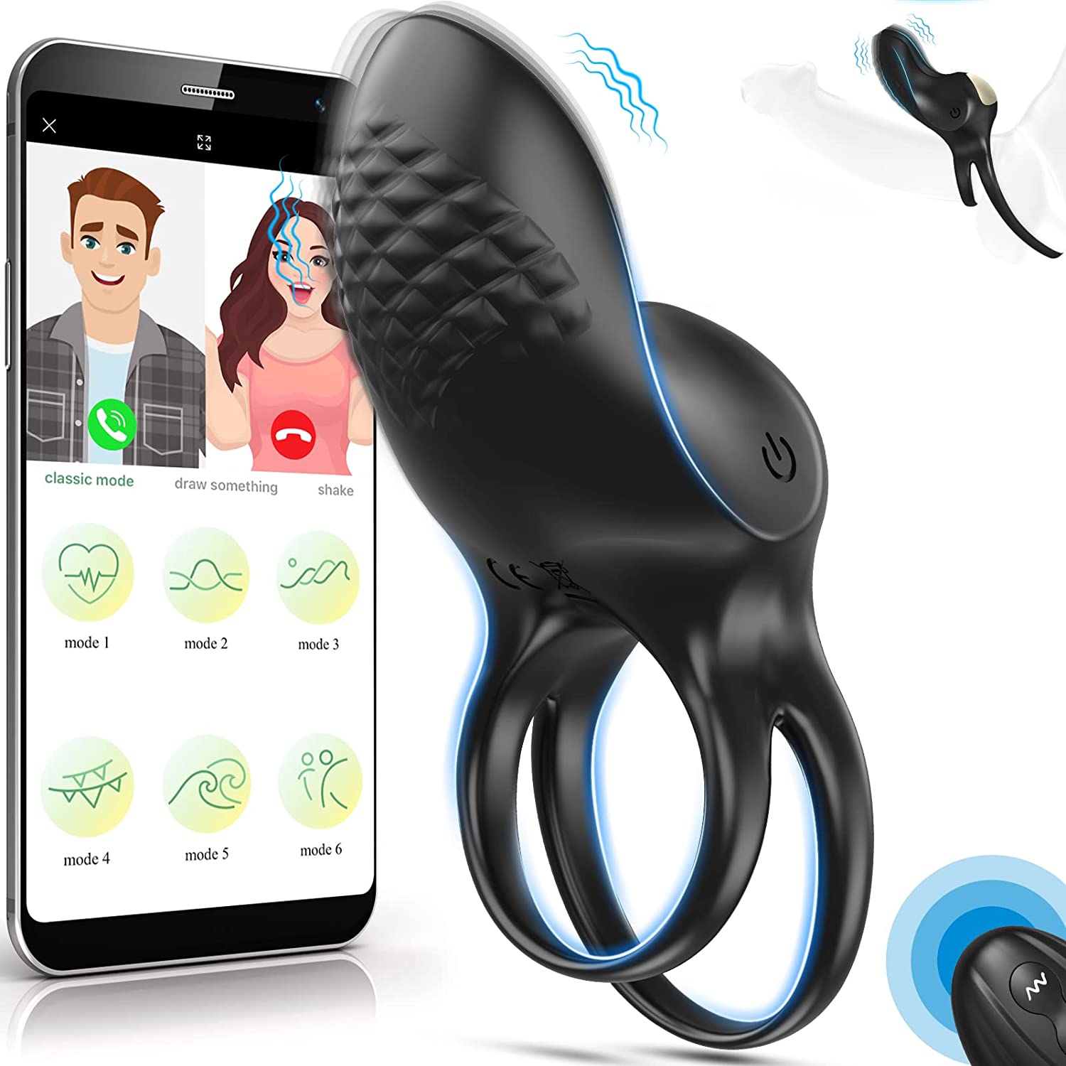 Vibrating Cock Ring, Silicone Penis Ring for Men Clitoral Couple Vibrator with 9 Vibrating Modes, Dreamyslut Adult Sex Toys for Couples with APP & Remote Control for Stronger Erection Pleasure Enhance