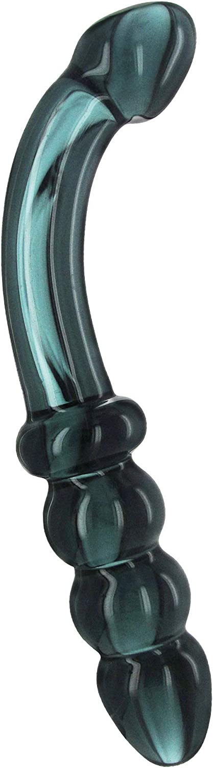 Hamsa Glass Dildo - Smokey Jade