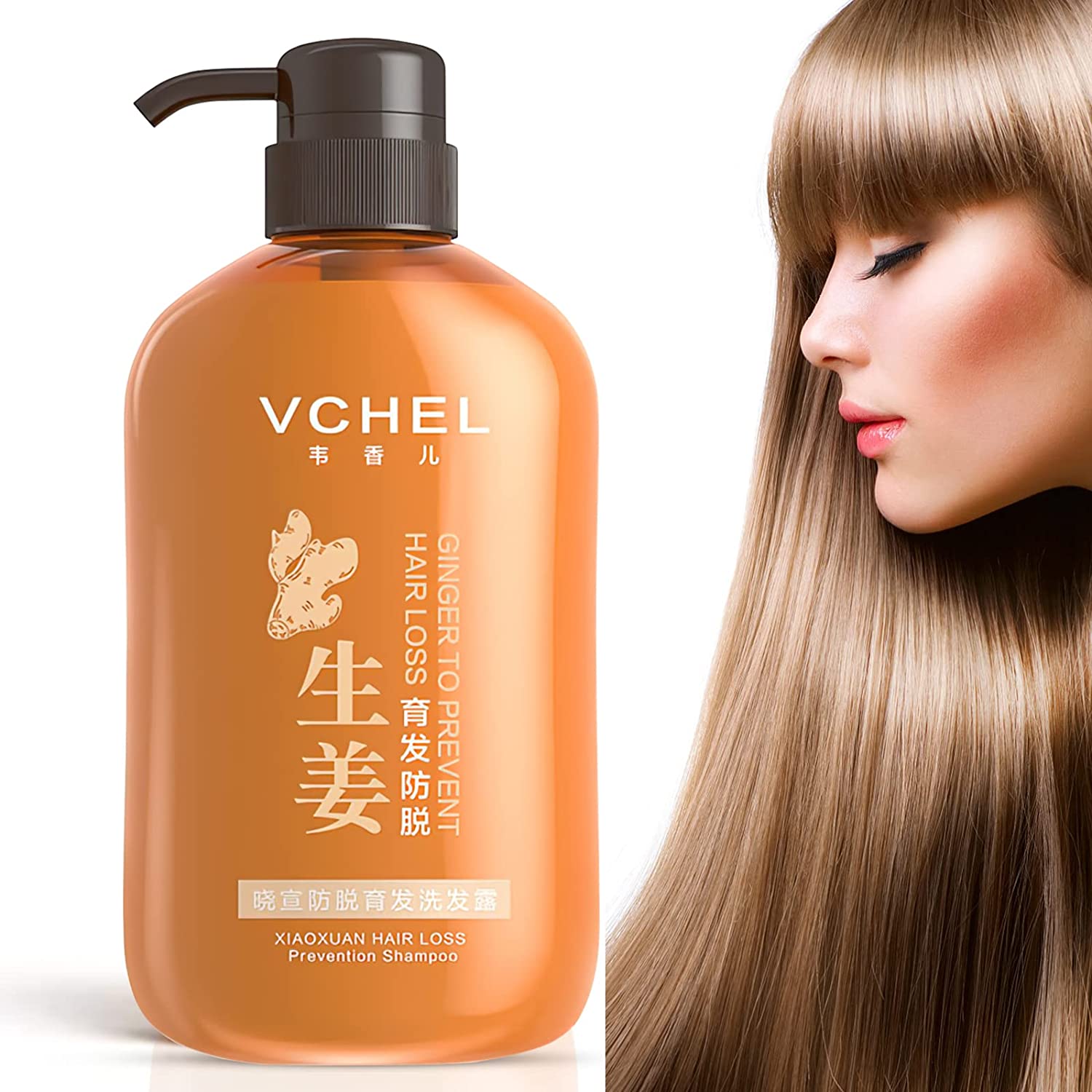 Leorx 420ML Ginger Scalp Care Shampoo Strengthening Recovery Hair, Sesame Arborvitae Leaf Extract, Clean & Mild & Skin-Friendly for All Hair Types