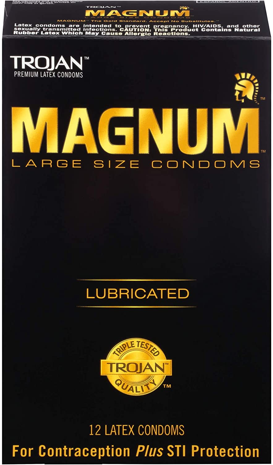 Trojan Magnum Large Size Lubricated Condoms - 12 count