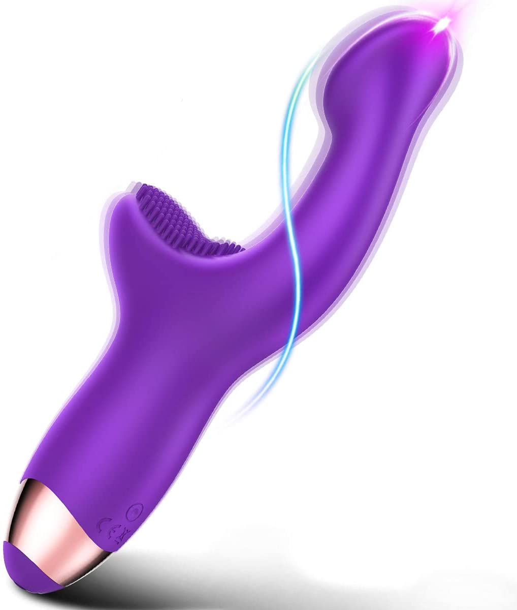 G-spot Vibrator with Tickler, Dual Motors Rechargeable Silicone Stimulator with 10 Vibration Modes Waterproof Sex Toys for Female, Couples