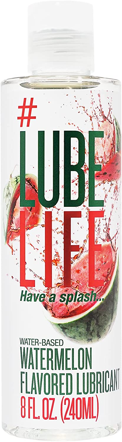 LubeLife Water-Based Watermelon Flavored Lubricant, Personal Lube for Men, Women and Couples, Made Without Added Sugar for Oral Fun, 8 Oz
