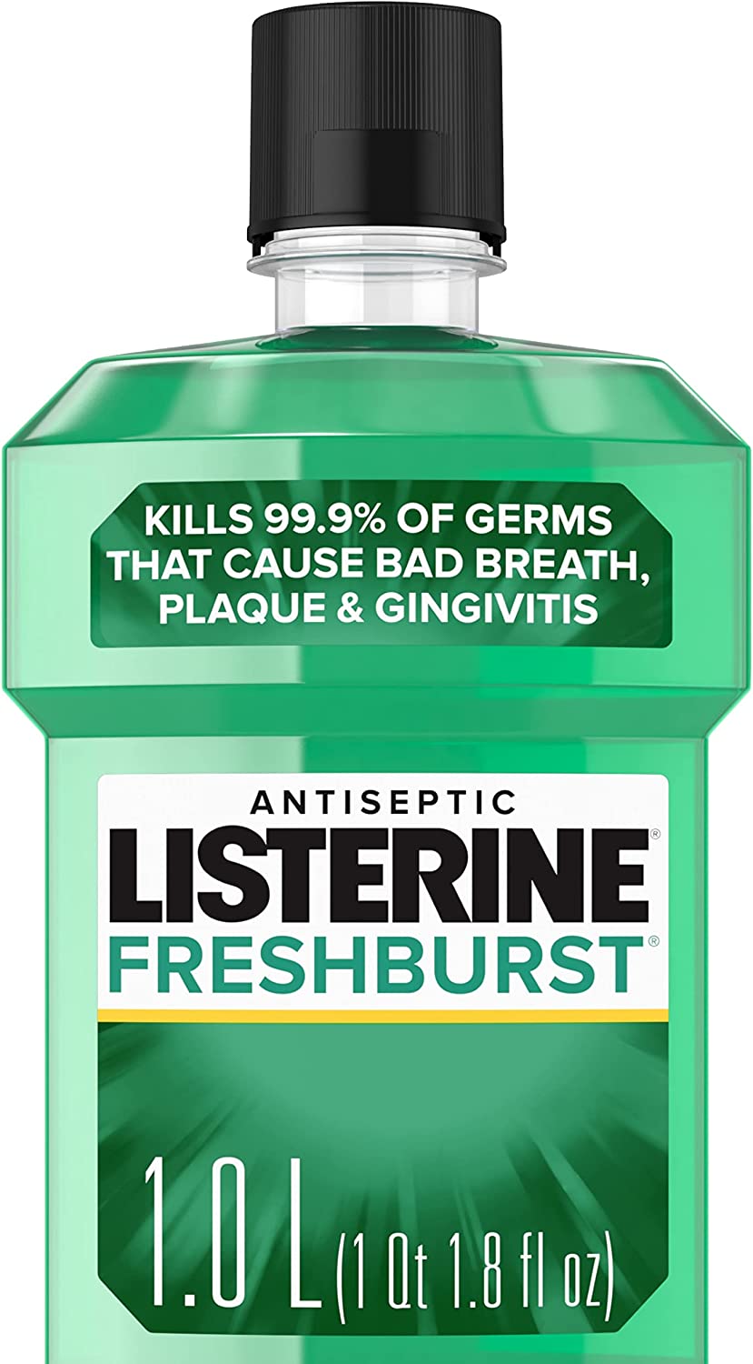 Listerine Freshburst Antiseptic Mouthwash to Fight Bad Breath, 1 L