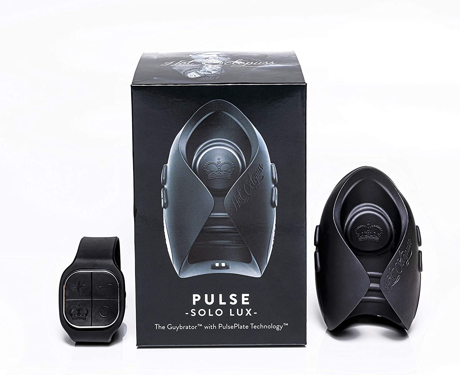 Hot Octopuss Pulse Solo LUX Extra Powerful Male Vibrating Masturbator: Intense Solo Play & Massage, 100% Waterproof, Watch Strap Remote Control, 6 Pulsating Patterns & Turbo, Magnetic USB Charger
