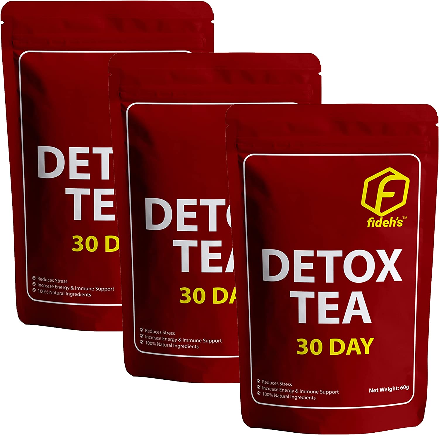 30 Day Detox Tea-Healthy Colon Cleansing-Improve Digestion-Boost Energy-Reduce Bloating-Body Revitalization-Immune Support-Sugar Free-Gluten Free -Non GMO- Herbal Natural Tea (30Tea Bags)