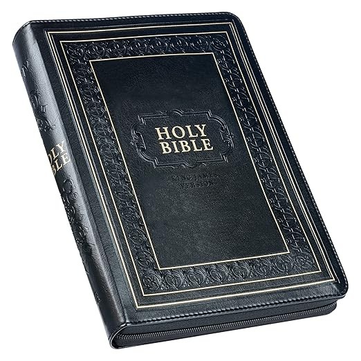 KJV Holy Bible, Giant Print Full-Size, Pink Faux Leather w/Ribbon Marker, Red Letter, Thumb Index, King James Version